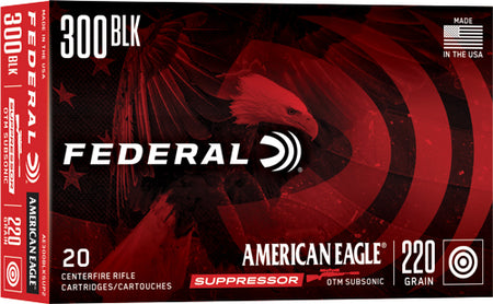 American Eagle AE300BLKSUP2 Suppressor Open Tip Match 220 Grain .300 AAC Blackout 1000 fps