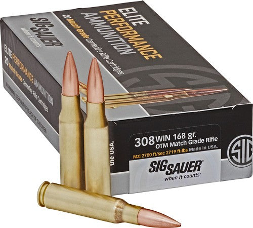Sig Sauer .308 Win / 7.62x51mm Elite Performance Marksman Open Tip Match 168 Grain 20/Box