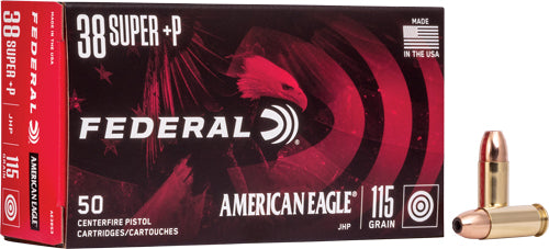 Federal .38 Super American Eagle Jacketed Hollow Point 115 Grain 50/Box