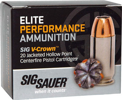 Sig Sauer .38 Special Elite Performance V-Crown +P Jacketed Hollow Point 125 Grain 20/Box