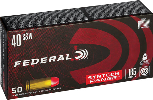 Federal .40 S&W American Eagle Syntech Range LEAD-FREE Total Syntech Jacket Flat Nose 165 Grain 50/Box