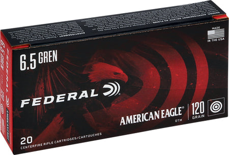 Federal 6.5mm Grendel American Eagle Open Tip Match Jacketed Hollow Point 123 Grain 20/Box