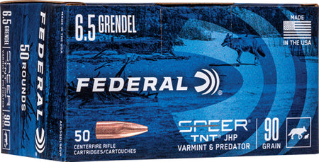 Federal 6.5mm Grendel American Eagle Varmint & Predator Jacketed Hollow Point 90 Grain 50/Box
