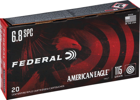 Federal 6.8 Remington SPC American Eagle Full Metal Jacket 115 Grain 20/Box