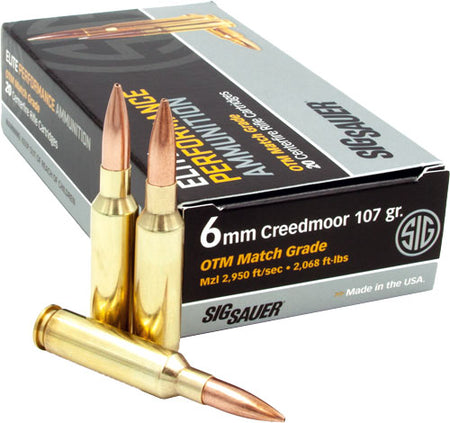 Sig Sauer 6mm Creedmoor EMG Marksman Elite Open Tip Match 107 Grain 20/Box