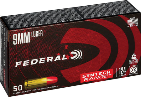 American Eagle AE9SJ2 Syntech Range LEAD-FREE Total Syntech Jacket Flat Nose 124 Grain 9mm Luger/Parabellum 1110 fps