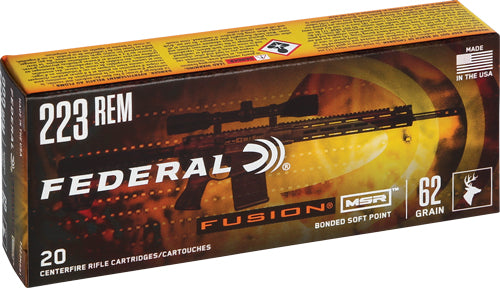 Federal .223 Remington Fusion MSR Bonded Soft Point 62 Grain 20/Box