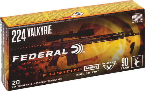 Federal .224 Valkyrie Fusion MSR Bonded Soft Point 90 Grain 20/Box