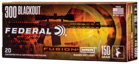 Federal .300 AAC Blackout Fusion MSR Bonded Soft Point 150 Grain 20/Box