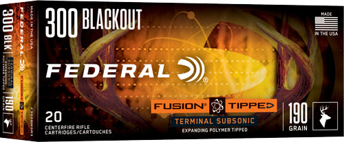 Federal .300 AAC Blackout Fusion Tipped Polymer Tip 190 Grain 20/Box