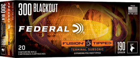 Federal .300 AAC Blackout Fusion Tipped Polymer Tip 190 Grain 20/Box