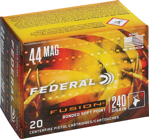 Federal .44 Magnum Fusion Bonded Soft Point 240 Grain 20/Box