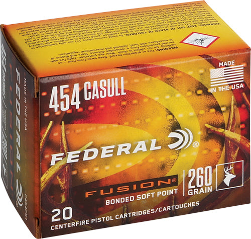 Federal .454 Casull Fusion Bonded Soft Point 260 Grain 20/Box