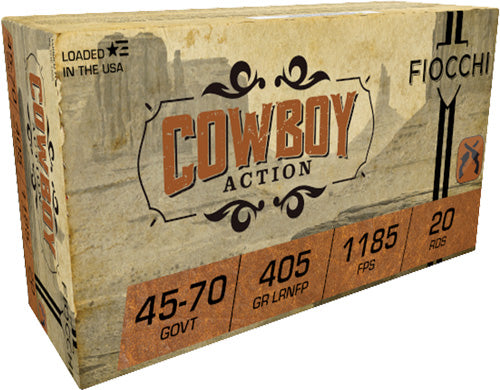 Fiocchi .45-70 Government Cowboy Action Lead Round Nose Flat Point 405 Grain 20/Box