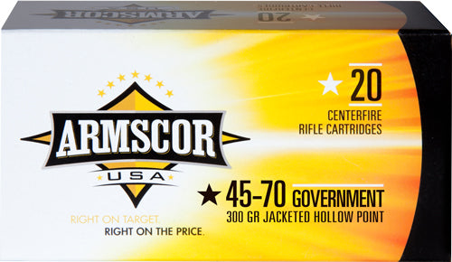 Armscor .45-70 Government USA Competition Jacketed Hollow Point 300 Grain 20/Box