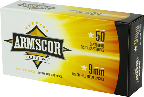 Armscor 9mm Luger / Parabellum USA Full Metal Jacket 115 Grain 50/Box