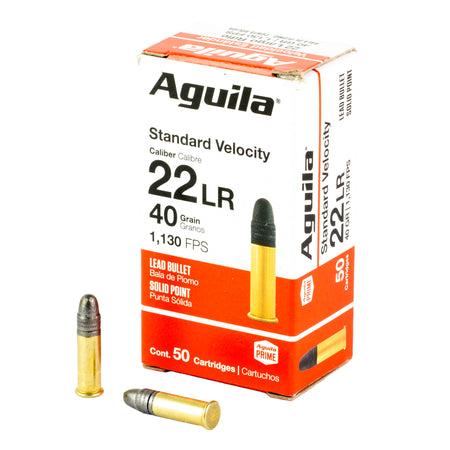 Aguila .22 Long Rifle Standard Velocity Lead Solid Point 40 Grain 2000/Box