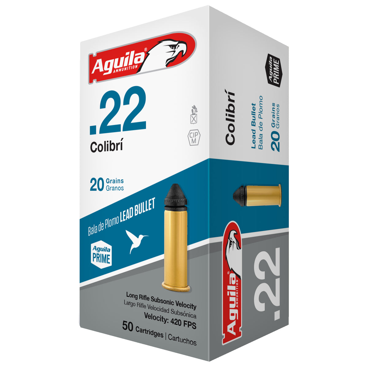 Aguila .22 Long Rifle Colibri Lead Round Nose 20 Grain 1000/Box