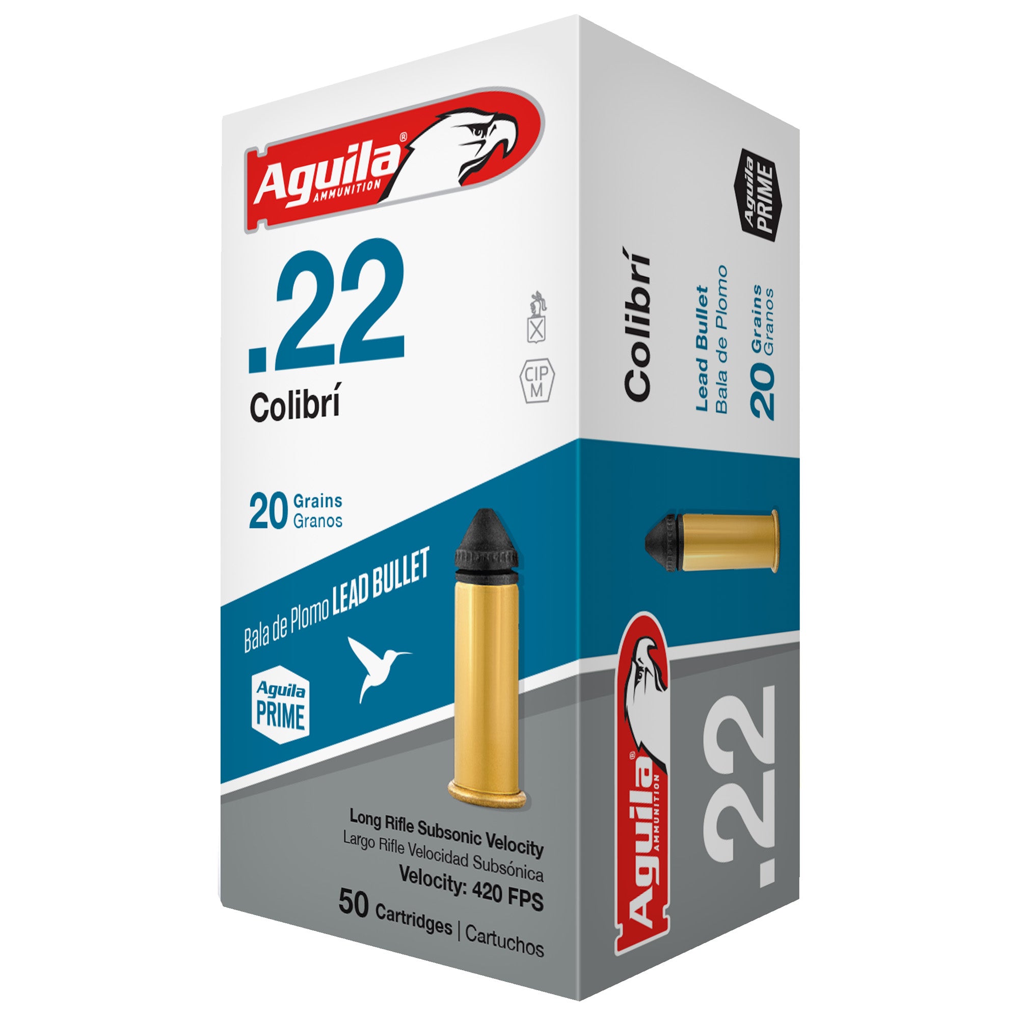 Aguila .22 Long Rifle Colibri Lead Round Nose 20 Grain 1000/Box