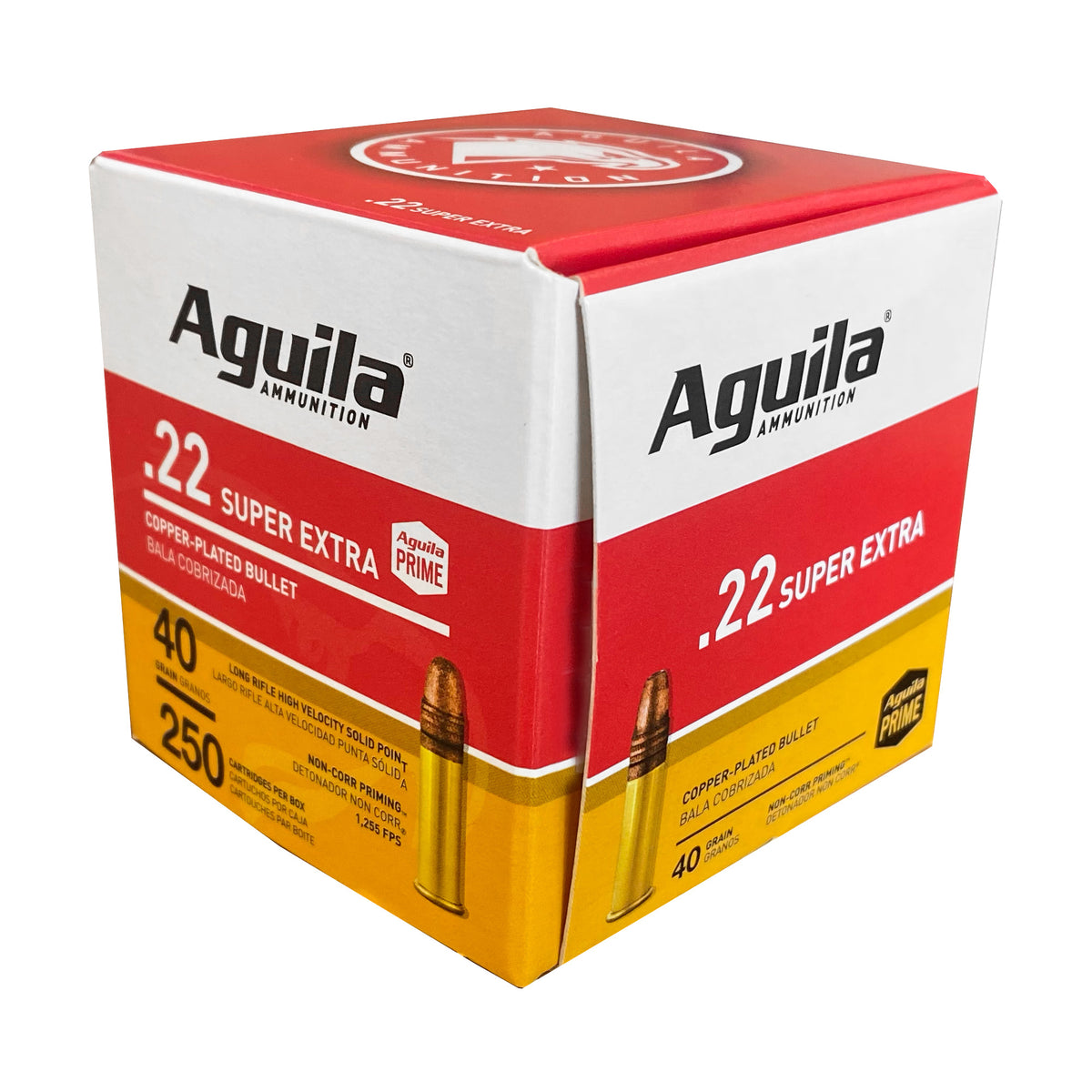 Aguila .22 Long Rifle Super Extra Hi-Velocity Copper Plated Solid Point 40 Grain 250/Box