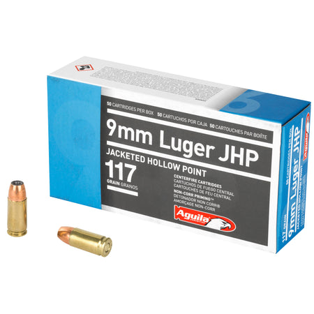 Aguila 9mm Luger / Parabellum Pistol Jacketed Hollow Point 117 Grain 50/Box