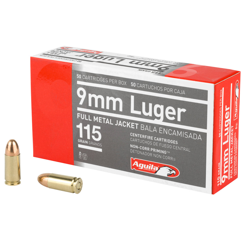 AGUILA 9MM LUGER 115GR FMJ-RN-50RD 20BX/CS