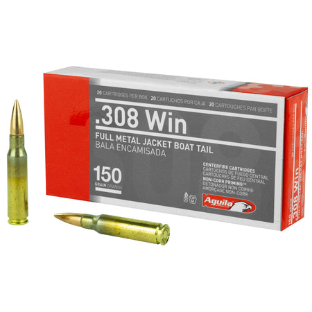 Aguila .308 Win / 7.62x51mm Target & Range Full Metal Jacket Boat Tail 150 Grain 20/Box [Item 3076]