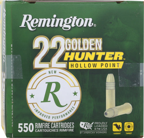 Remington .22 Long Rifle Golden Hunter Plated Hollow Point 40 Grain 550/Box