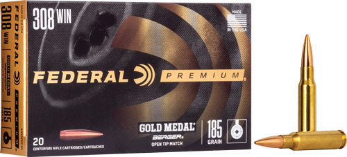 Federal .308 Win / 7.62x51mm Premium Gold Medal Berger Juggernaut Open Tip Match 185 Grain 20/Box