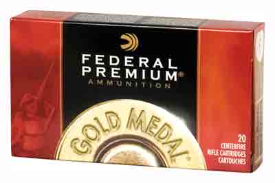 Federal .338 Lapua Magnum Premium Gold Medal Sierra MatchKing Boat Tail Hollow Point 250 Grain 20/Box