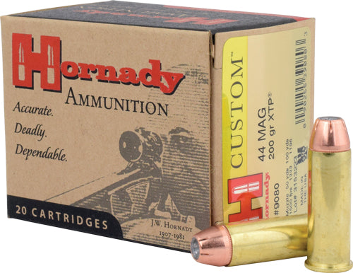Hornady Custom 44 Rem Mag 200 gr Hornady XTP HP 20 Per Box - 200/Case