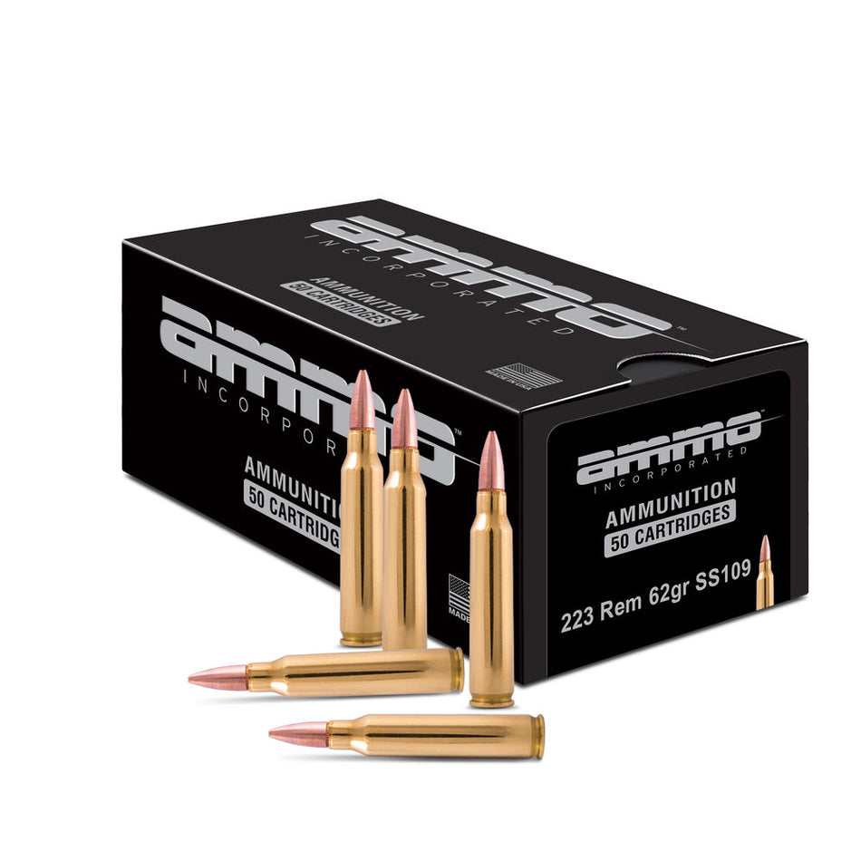 Ammo Inc .223 Remington Shield SS109 Full Metal Jacket 62 Grain 50/Box