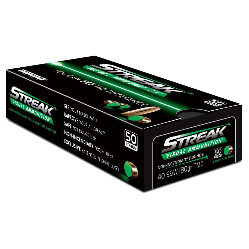 Ammo Inc .40 S&W Streak Visual GREEN Total Metal Case 180 Grain 50/Box