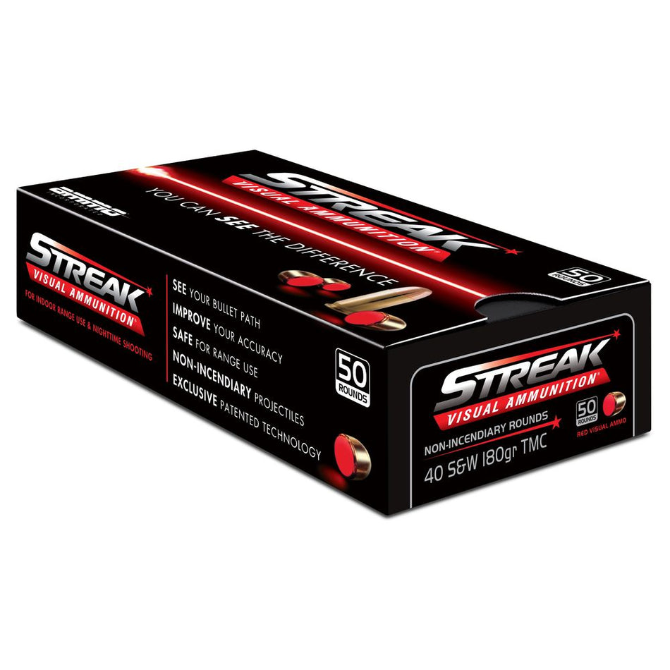 Ammo Inc .40 S&W Streak Visual RED Total Metal Case 180 Grain 50/Box