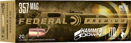 Federal .357 Magnum Premium HammerDown Bonded Hollow Point 170 Grain 20/Box