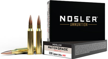 Nosler .338 Lapua Magnum Custom Competition Match Grade Hollow Point Boat Tail 300 Grain 20/Box [Item 598]