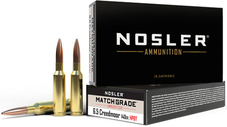 Nosler 6.5mm Creedmoor Match Custom Competition Hollow Point Boat Tail 140 Grain 20/Box
