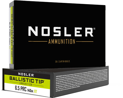 Nosler 6.5 PRC Ballistic Tip Spitzer Boat Tail 140 Grain 20/Box
