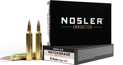 Nosler .26 Nosler Match Grade Custom Competition Hollow Point Boat Tail 140 Grain 20/Box