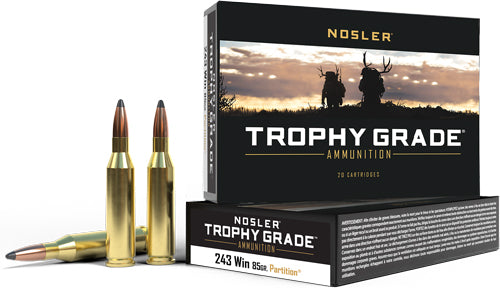 Nosler .243 Winchester Trophy Grade Nosler Spitzer Partition 85 Grain 20/Box