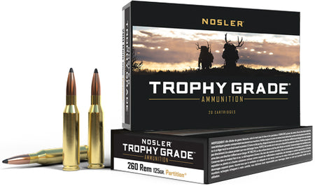 Nosler .260 Remington Trophy Grade Nosler Spitzer Partition 125 Grain 20/Box