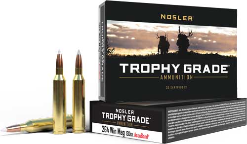 Nosler .264 Winchester Mag Trophy Grade Nosler AccuBond 130 Grain 20/Box