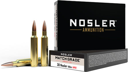 Nosler .30 Nosler Match Grade Custom Competition Hollow Point Boat Tail 190 Grain 20/Box