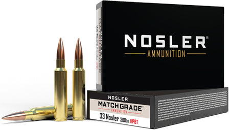 Nosler .33 Nosler Match Grade Custom Competition Hollow Point Boat Tail 300 Grain 20/Box