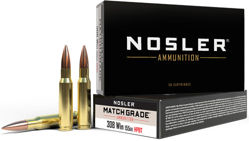 Nosler .308 Win / 7.62x51mm Match Grade Custom Competition Hollow Point Boat Tail 155 Grain 20/Box