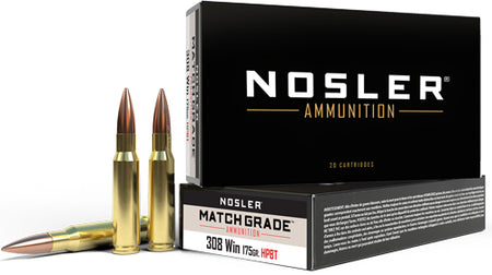 Nosler .308 Win / 7.62x51mm Match Grade Custom Competition Hollow Point Boat Tail 175 Grain 20/Box