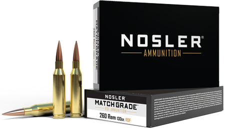 Nosler .260 Remington Match Grade RDF Hollow Point Boat Tail 130 Grain 20/Box