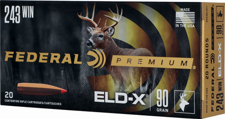 Federal .243 Winchester Premium ELD-X Extremely Low Drag-eXpanding 90 Grain 20/Box