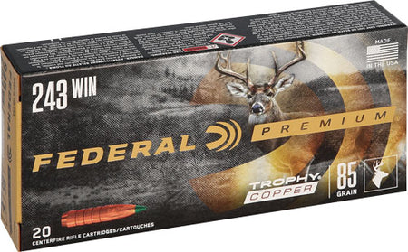 Federal .243 Winchester Premium Copper Trophy Copper 85 Grain 20/Box
