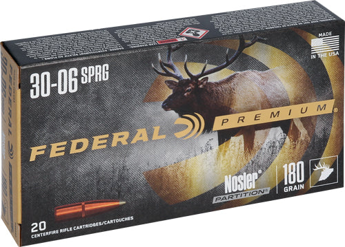 Federal .30-06 Springfield Premium Nosler Partition 180 Grain 20/Box